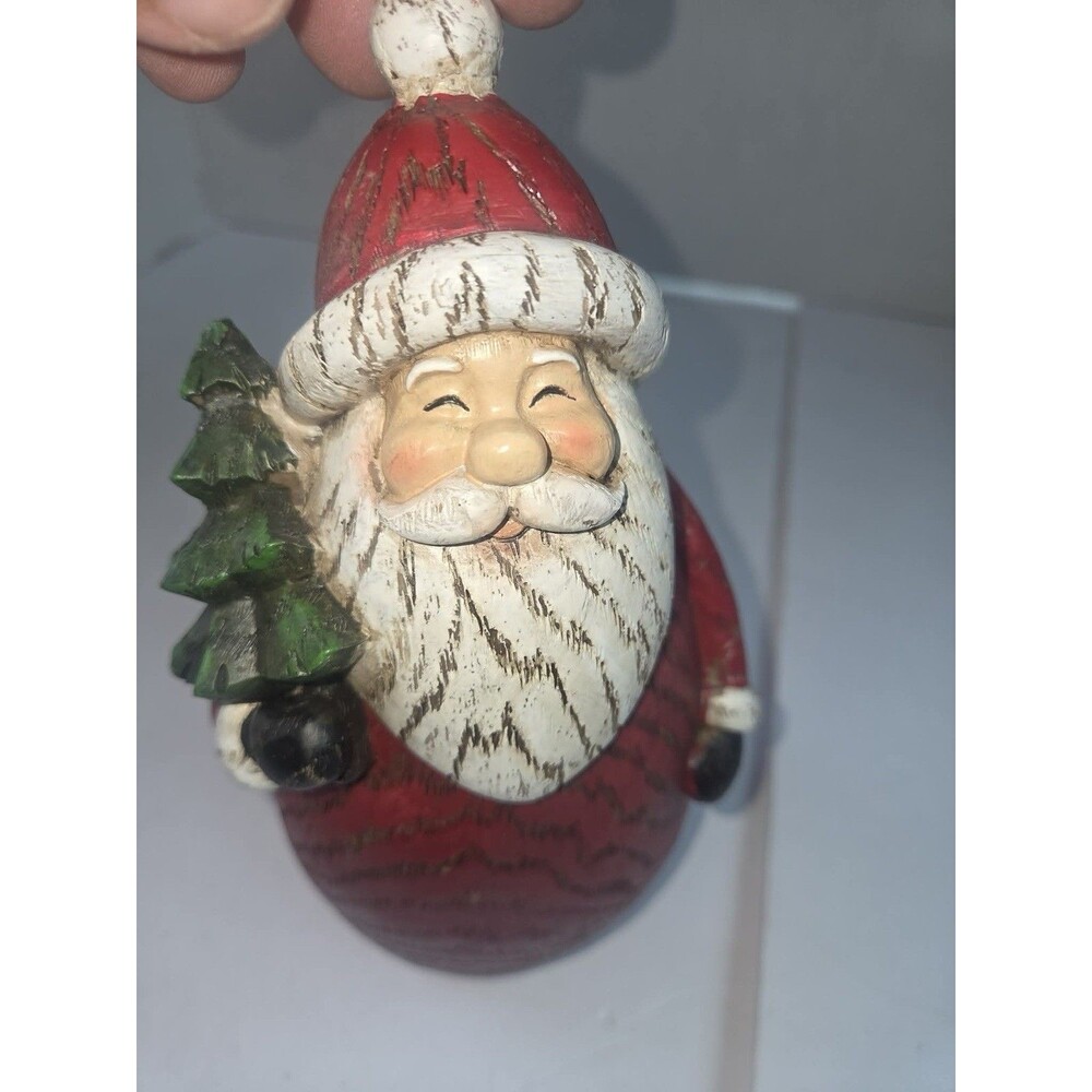 Heartland Holiday Santa Claus w/ Tree Hand-Painted Resin Christmas Figurine